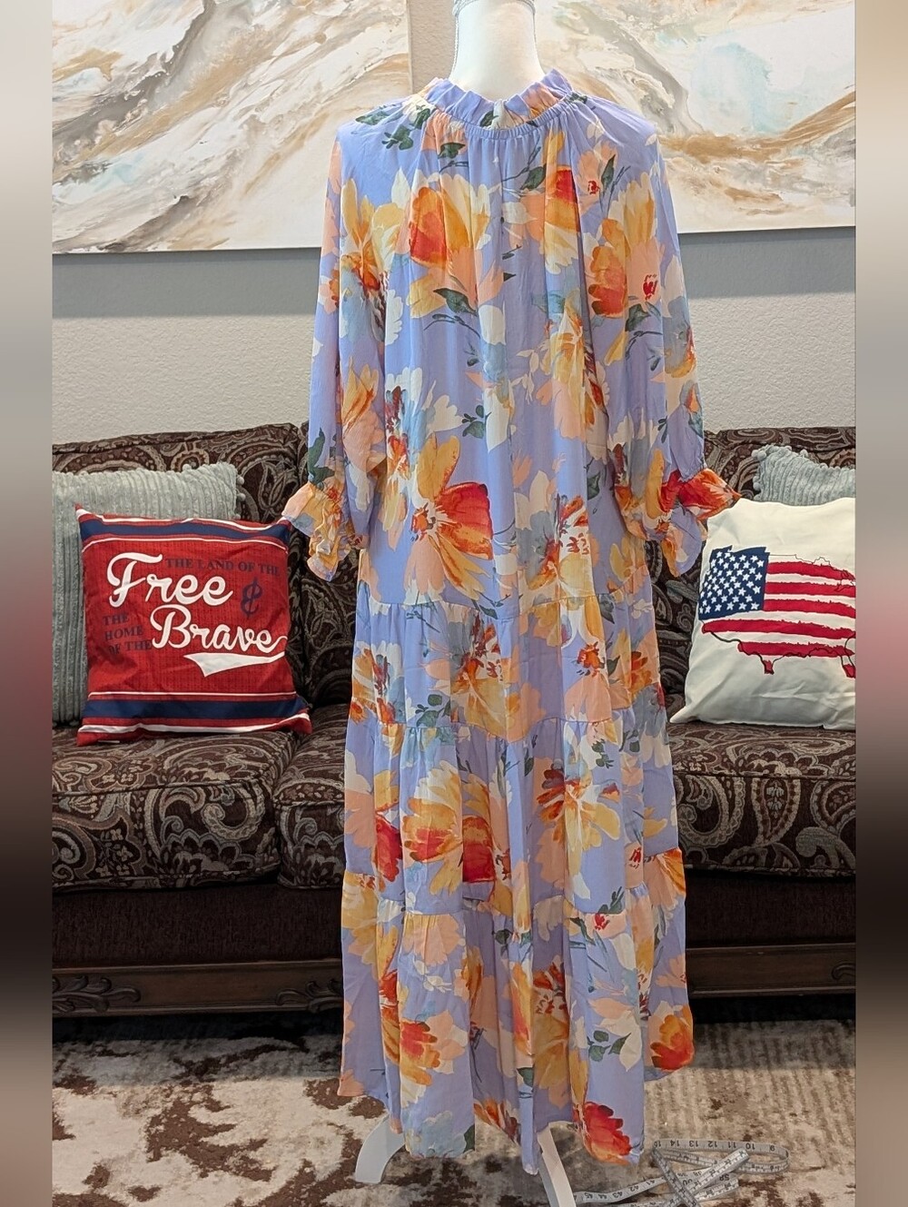 Lavender Floral Tiered Dress - Picture 6 of 6